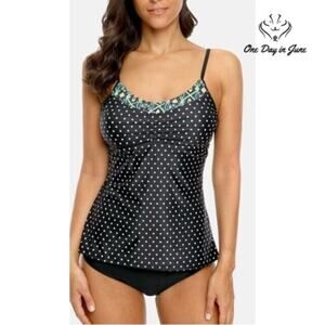 Sociala Polka Dot Tankini Swimsuit Size XL